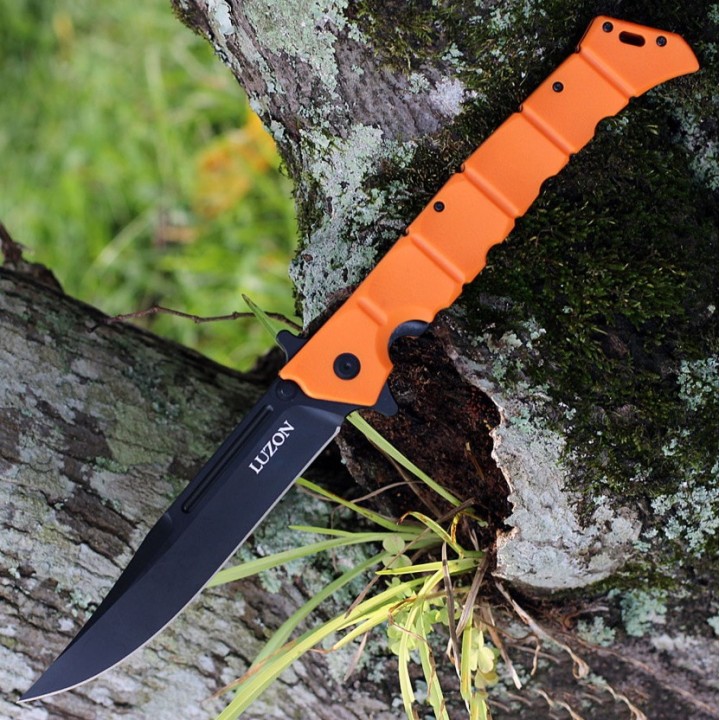 Couteau Cold Steel Large Luzon Orange Lame Acier 8Cr13MoV Manche GFN Linerlock Clip CS20NQXORBK - Livraison Gratuite