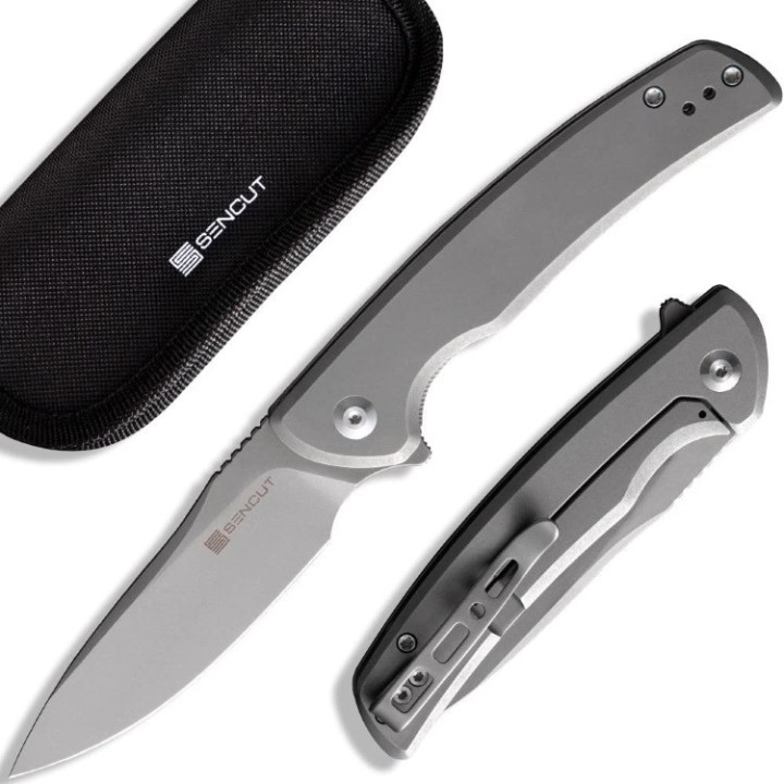 Couteau SENCUT Tynan Gay Manche Acier Lame Acier 10Cr15CoMoV IKBS Framelock Clip SA10B - Livraison Gratuite