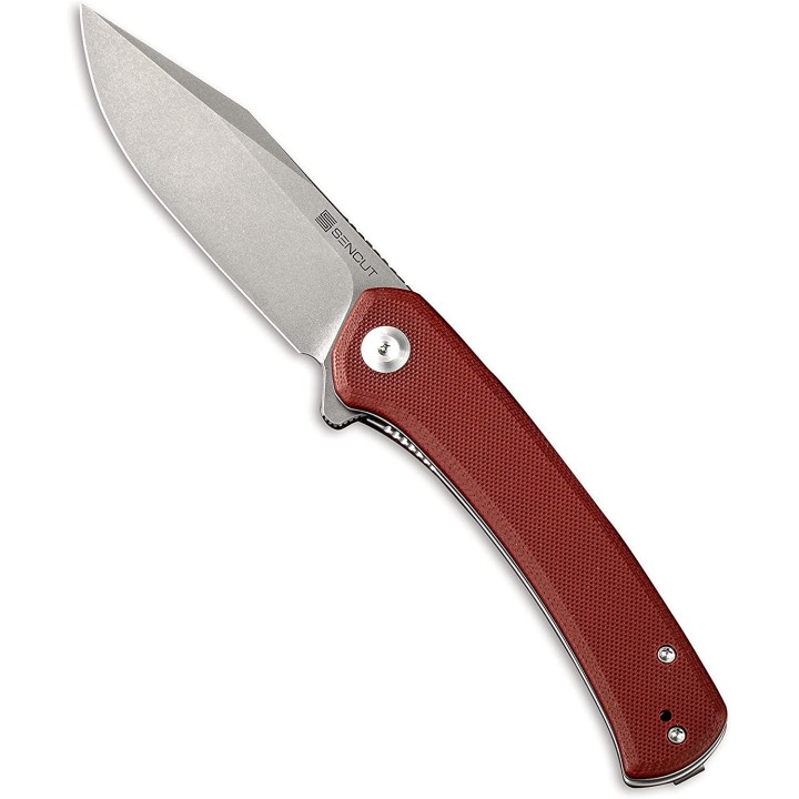 Couteau SENCUT Snap Burgundy Manche G10 Lame Acier 9Cr18MOB IKBS Linerlock CLip SA05AV1 - Livraison Gratuite