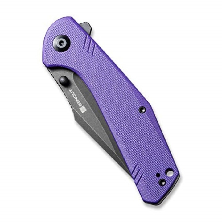 Couteau SENCUT Actium Purple Manche G10 Lame Acier D2 IKBS Linerlock CLip SA02D - Livraison Gratuite