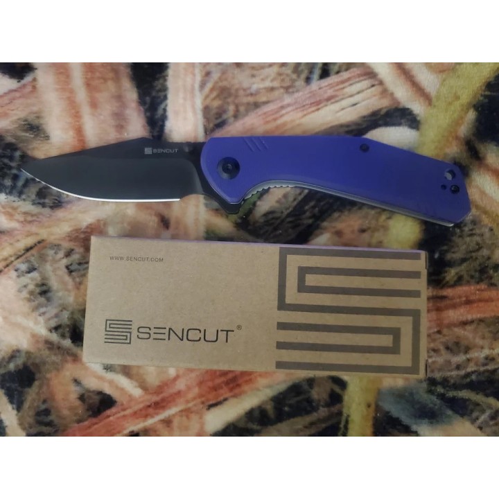 Couteau SENCUT Actium Purple Manche G10 Lame Acier D2 IKBS Linerlock CLip SA02D - Livraison Gratuite