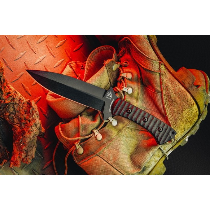 Couteau TOPS Knives Szabo Express S/E Lame Acier Carbone 1095 Manche Micarta Etui Kydex Made USA TPSZEX01 - Livraison Gratuite