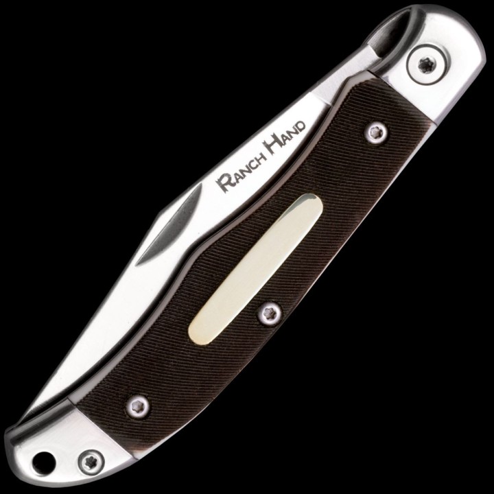 Couteau Cold Steel Ranch Hand Faux Sawed Bone Lame Acier SK5 Manche Polymère Linerlock Etui Cuir CSFL3RB - Livraison Gratuite