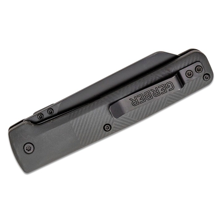 Couteau Gerber Pledge Black Lame Wharncliffe 7Cr17MoV Manche FRN Linerlock Clip G1883 - Livraison Gratuite