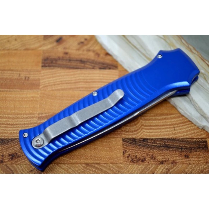 Couteau Automatique Piranha Auto Bodyguard Tactical Blue Lame Acier S30V Manche Alu Clip USA PKCP6B - Livraison Gratuite 