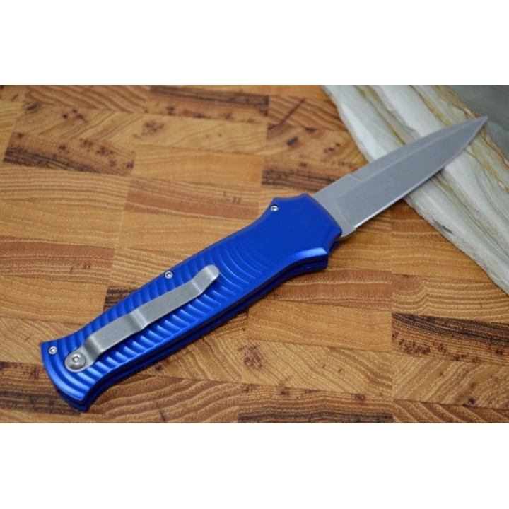 Couteau Automatique Piranha Auto Bodyguard Tactical Blue Lame Acier S30V Manche Alu Clip USA PKCP6B - Livraison Gratuite 