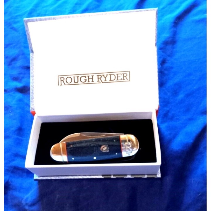 Couteau Bouledogue Canif 2 Lames Acier 440 Manche Micarta Rough Ryder Large Toenail RR2348 - Livraison Gratuite