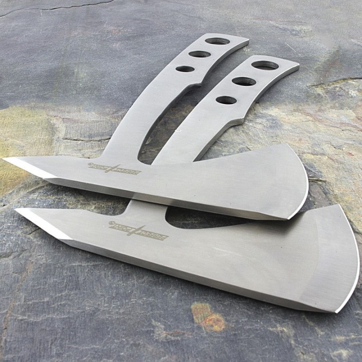 Set de 2 Haches de Lancer Perfect Point Throwing Axe Lame Acier Etui Nylon M4506 - Livraison Gratuite