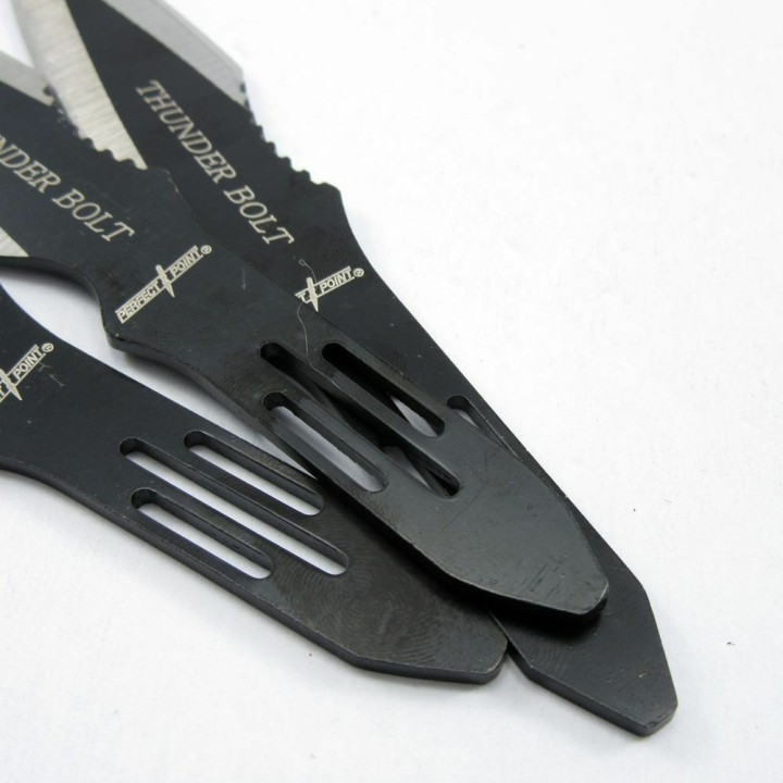 M4503 Lot de 3 Couteaux de Lancer Perfect Point Throwing Black Acier Inox Etui Nylon - Livraison Gratuite