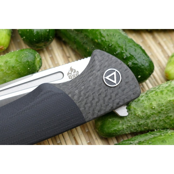 Couteau QSP Harpye Manche G10/Fibre Carbone Lame Acier CPM S35VN IKBS Linerlock Clip QS129B - Livraison Gratuite