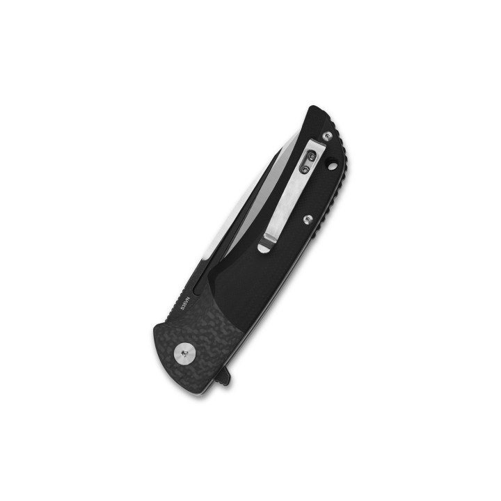 Couteau QSP Harpyie Manche G10/Fibre Carbone Lame Acier CPM S35VN IKBS Linerlock Clip QS129A - Livraison Gratuite