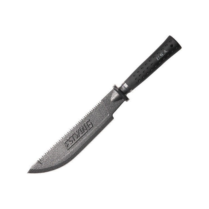 Couteau Bowie Estwing Machete Lame Forgée Manche Caoutchouc Etui Nylon Made USA ESEBM - Livraison Gratuite