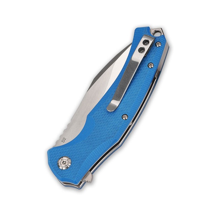 Couteau QSP Snipe Blue Manche G10 Lame Acier D2 IKBS Linerlock Clip QS121A - Livraison Gratuite