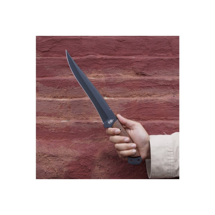 Couteau De Pêcheur à Lever les Filets Lame Acier Carbone 1095 Manche Chêne Etui Cuir BNB24115 - Livraison Gratuite