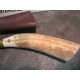Skinner Couteau de Chasse Hunter Acier Carbone Manche Bois de Cerf Etui Cuir SS7015 - Livraison Gratuite
