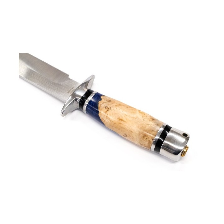 Couteau Bowie Rough Ryder Resine/Wood Lame Acier 440 Manche Résine & Bois Etui Nylon RR2240 - Livraison Gratuite