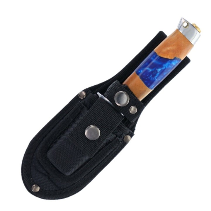 Couteau Puukko Rough Ryder Resine/Wood Lame Acier 440 Manche Résine & Bois Etui Nylon RR2239 - Livraison Gratuite