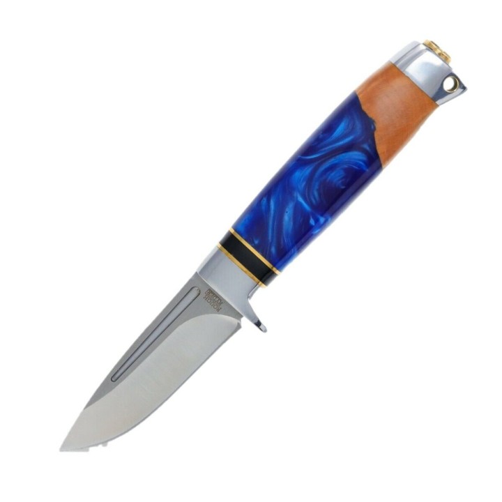 Couteau Puukko Rough Ryder Resine/Wood Lame Acier 440 Manche Résine & Bois Etui Nylon RR2239 - Livraison Gratuite