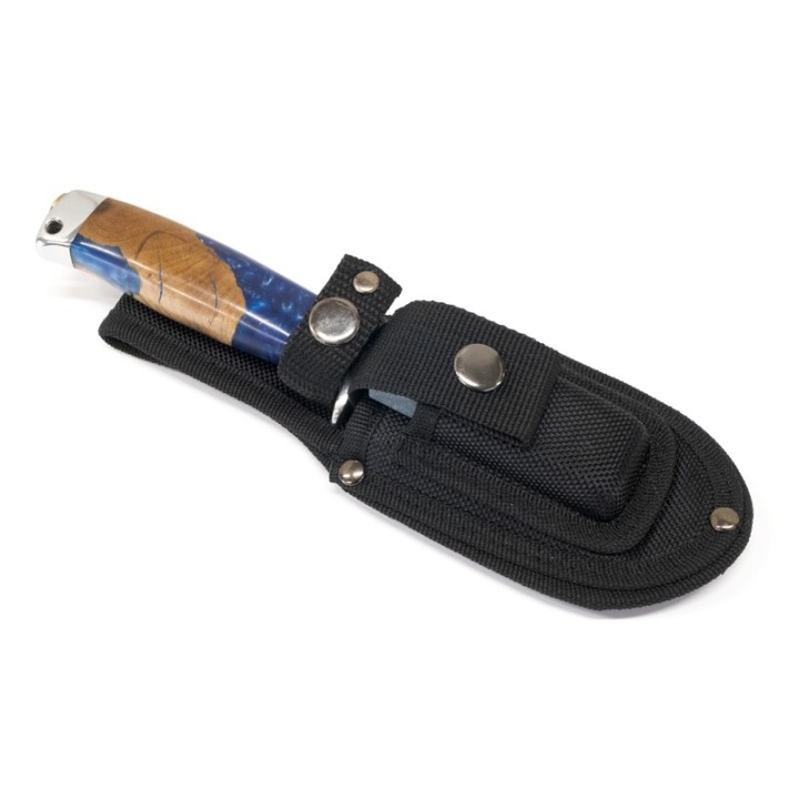 Couteau Puukko Rough Ryder Resine/Wood Lame Acier 440 Manche Résine & Bois Etui Nylon RR2239 - Livraison Gratuite