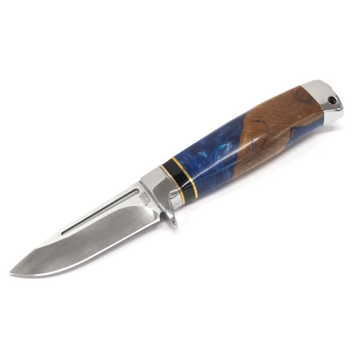 Couteau Puukko Rough Ryder Resine/Wood Lame Acier 440 Manche Résine & Bois Etui Nylon RR2239 - Livraison Gratuite