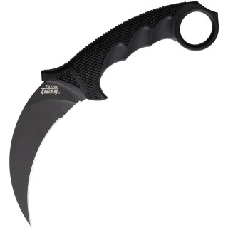 Couteau Cold Steel Tiger Karambit Black Lame Acier AUS-8 Black Manche Griv-Ex Etui Secure-Ex CS49KSTBKBK - Livraison Gratuite