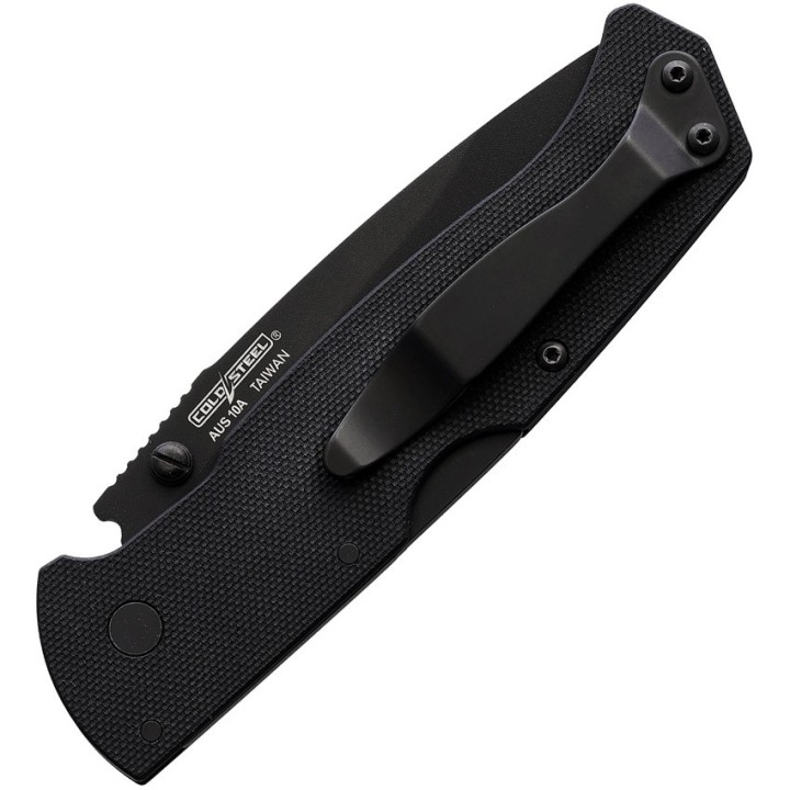 Couteau Cold Steel Air Lite Drop Point Lame Acier AUS-10 Black Manche G10 Lockback Clip CS26WDBKBK - Livraison Gratuite
