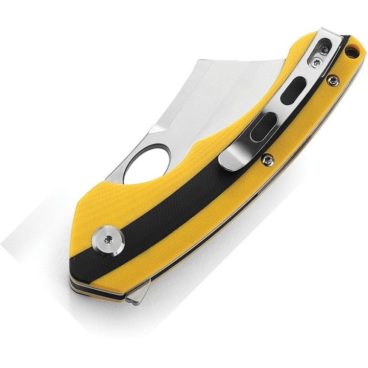 Couteau Bestech Skirmish Yellow/Black Manche G-10 Lame Cleaver Acier D2 IKBS Linerlock Clip BTKG44B - Livraison Gratuite