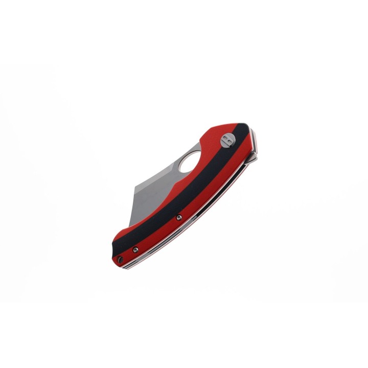 Couteau Bestech Skirmish Red/Black Manche G-10 Lame Cleaver Acier D2 IKBS Linerlock Clip BTKG44C - Livraison Gratuite