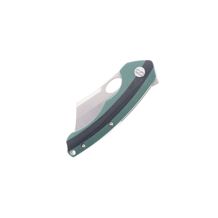 Couteau Bestech Skirmish Green/Black Manche G-10 Lame Cleaver Acier D2 IKBS Linerlock Clip BTKG44A - Livraison Gratuite