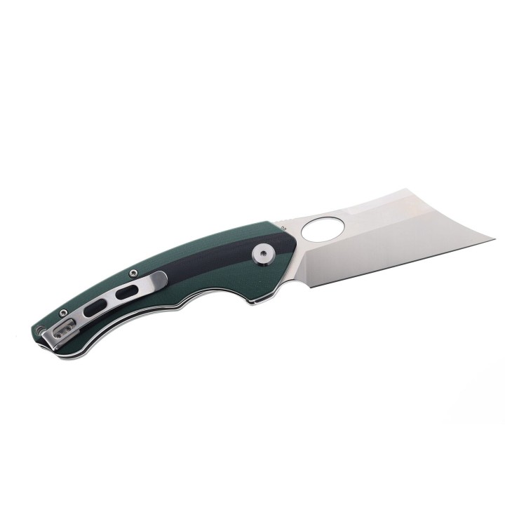 Couteau Bestech Skirmish Green/Black Manche G-10 Lame Cleaver Acier D2 IKBS Linerlock Clip BTKG44A - Livraison Gratuite