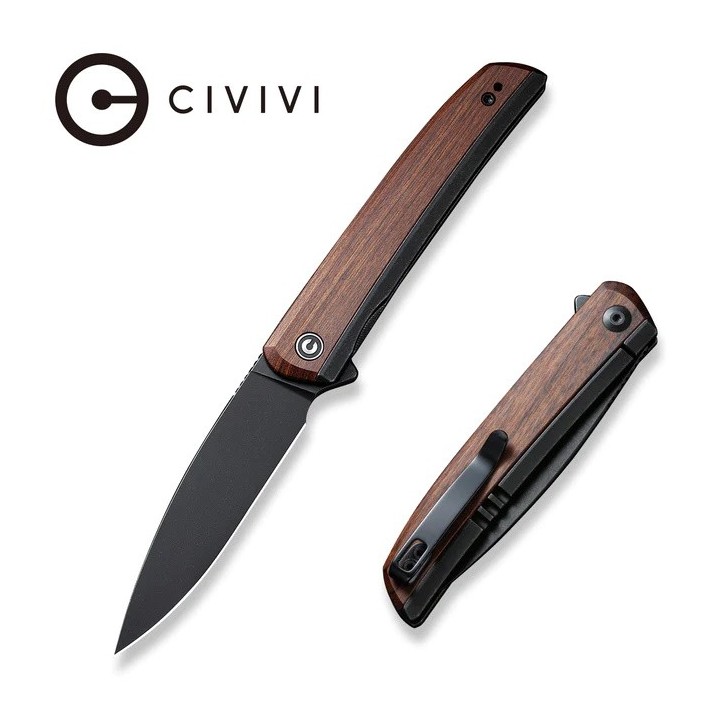 Couteau CIVIVI Savant Manche Cuibourtia Lame Acier 14C28N IKBS Framelock Clip CIVC20063B1 - Livraison Gratuite