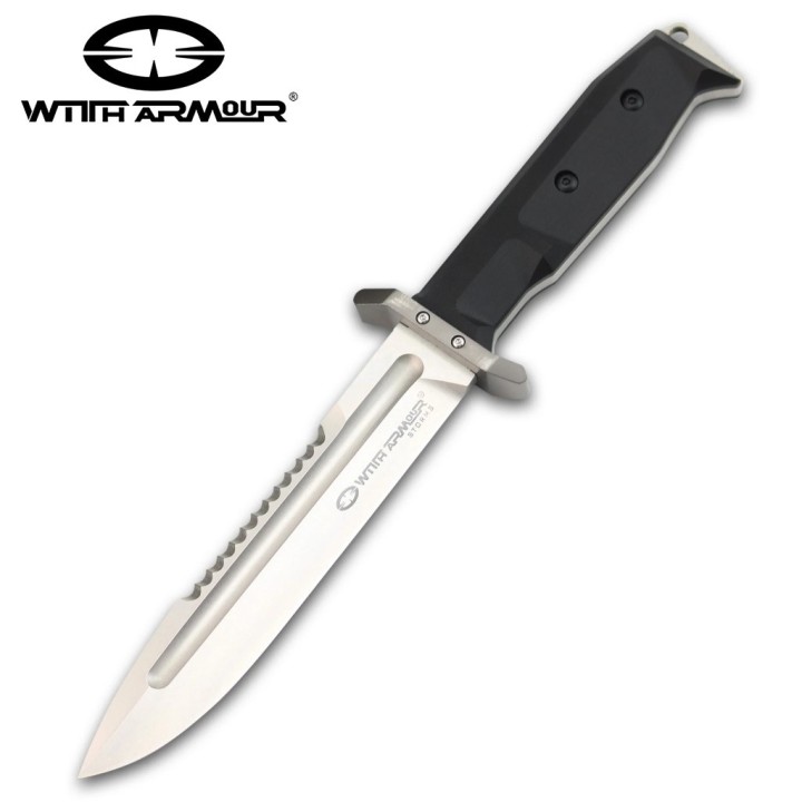 Couteau Tactical WithArmour Expendable Lame Acier D2 Manche G10 Etui Kydex WAR099BKD2 - Livraison Gratuite