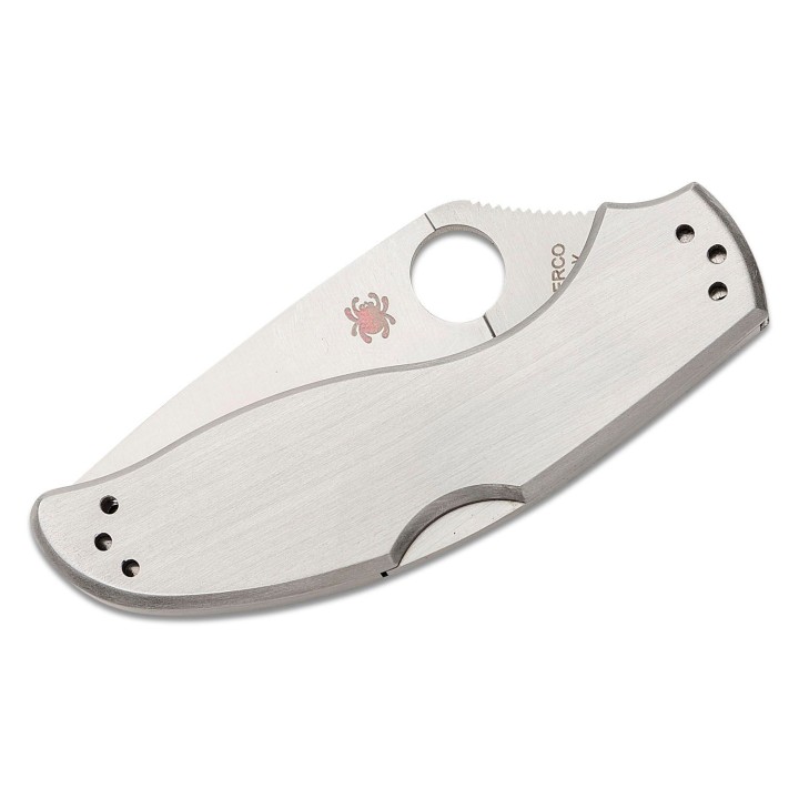 Couteau Spyderco UpTern Combo Lame Acier 8Cr13MoV Manche Acier Lockback Clip SC261PS - Livraison Gratuite