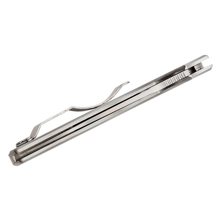 Couteau Spyderco UpTern Plain Lame Acier 8Cr13MoV Manche Acier Lockback Clip SC261P - Livraison Gratuite