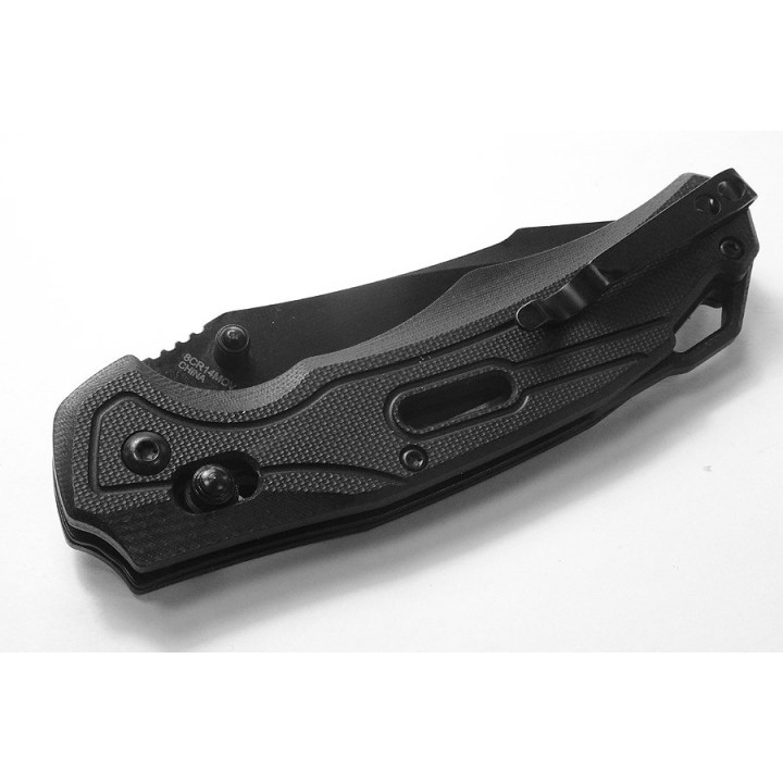 Couteau Tactical S-TEC Rapid Lock Black Manche G10 Lame Tanto Acier 8Cr14MoV Clip STTS034 - Livraison Gratuite