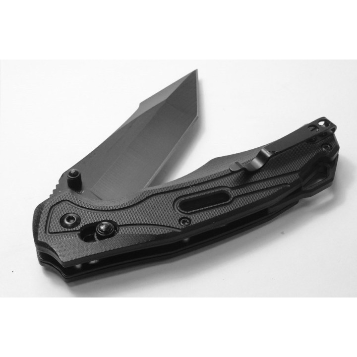 Couteau Tactical S-TEC Rapid Lock Black Manche G10 Lame Tanto Acier 8Cr14MoV Clip STTS034 - Livraison Gratuite