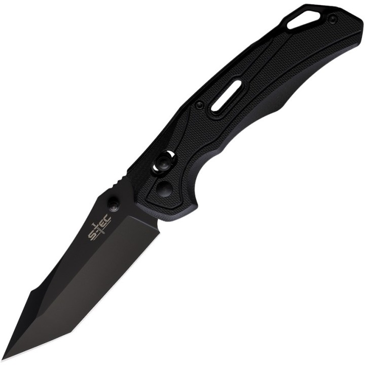 Couteau Tactical S-TEC Rapid Lock Black Manche G10 Lame Tanto Acier 8Cr14MoV Clip STTS034 - Livraison Gratuite