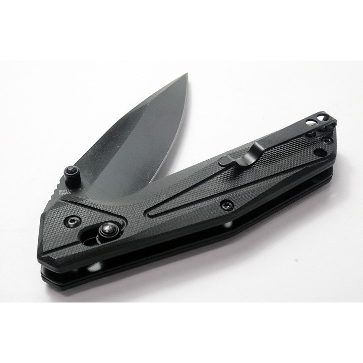 Couteau Tactical S-TEC Rapid Lock Black Manche G10 Lame Spear Point Acier 8Cr14MoV Clip STTS033 - Livraison Gratuite