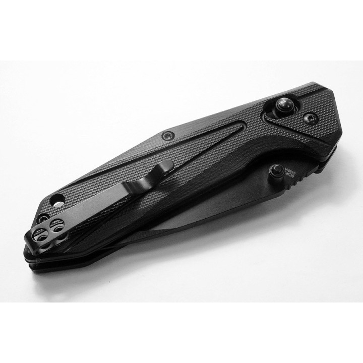 Couteau Tactical S-TEC Rapid Lock Black Manche G10 Lame Spear Point Acier 8Cr14MoV Clip STTS033 - Livraison Gratuite