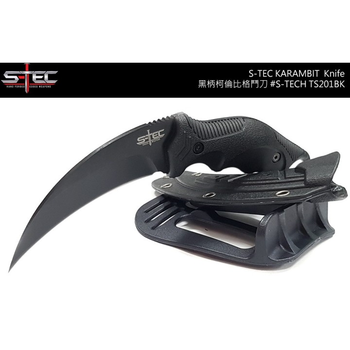 Lot de 3 S-TEC Karambit Lame Acier 3CR13 Manche Abs Etui Plastique STTS201BK - Livraison Gratuite