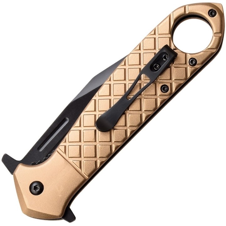 Couteau Tac Force Tactical Urban Tan A/O Lame Tanto Acier 3Cr13 Manche Aluminium Linerlock Clip TF1042TN - Livraison Gratuite