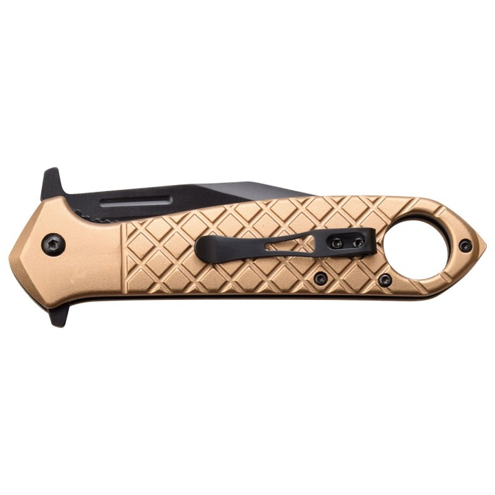 Couteau Tac Force Tactical Urban Tan A/O Lame Tanto Acier 3Cr13 Manche Aluminium Linerlock Clip TF1042TN - Livraison Gratuite