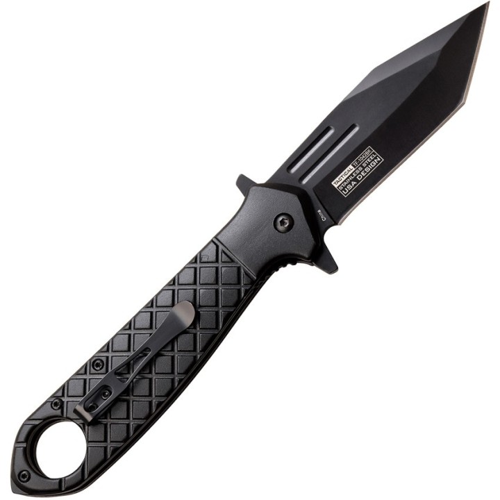 Couteau Tac Force Tactical Urban Black A/O Lame Tanto Acier 3Cr13 Manche Aluminium Linerlock Clip TF1042BK - Livraison Gratuite 