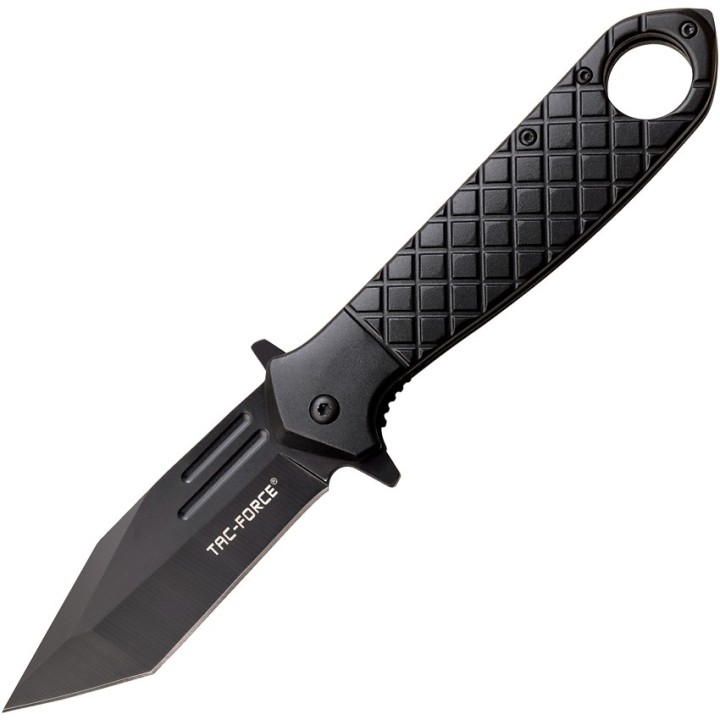 Couteau Tac Force Tactical Urban Black A/O Lame Tanto Acier 3Cr13 Manche Aluminium Linerlock Clip TF1042BK - Livraison Gratuite 