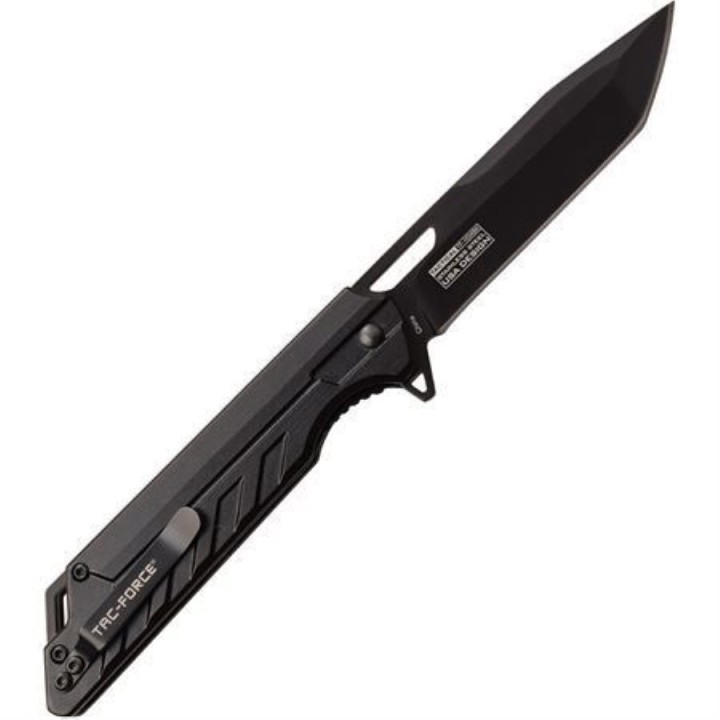 Couteau Tac Force Tactical Urban Black A/O Lame Tanto Acier 3Cr13 Manche Aluminium Linerlock Clip TF1034BK - Livraison Gratuite 