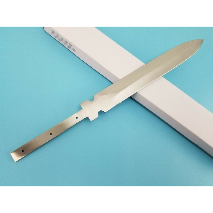 Lot de 3 Grandes Lames A Customiser Couteau de Chasse Dague Lame Acier Inox BL141 - Livraison Gratuite