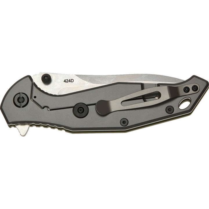 Couteau SKIF Knives Adventure Olive Manche G10 Lame Acier 9Cr18MoV IKBS Framelock Clip SKF424SEG - Livraison Gratuite