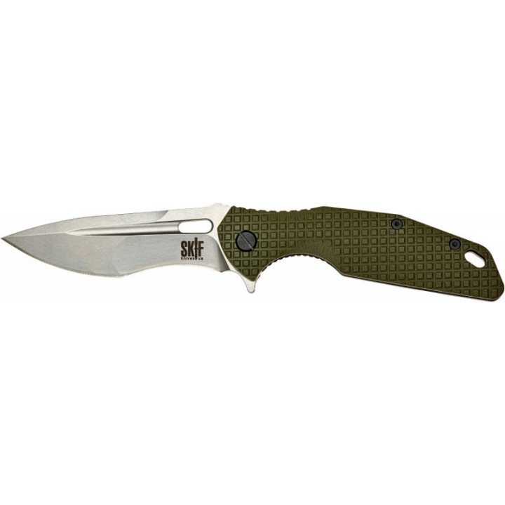 Couteau SKIF Knives Defender Olive Manche G10 Lame Acier 9Cr18MoV IKBS Framelock Clip SKF423SEG - Livraison Gratuite