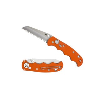 Couteau Automatique Spyderco Autonomy AUTO Orange Lame Acier H-1 Serrated Manche G10 Made USA SC165GSOR - Livraison Gratuite