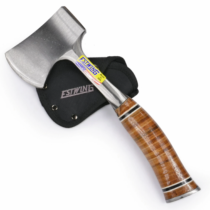 Hache Estwing Sportsman Axe Forged Lame Forgée Manche CUir Etui Nylon Made USA ES14A - Livraison Gratuite
